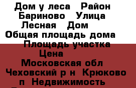 Дом у леса › Район ­ Бариново › Улица ­ Лесная › Дом ­ 1 › Общая площадь дома ­ 220 › Площадь участка ­ 2 000 › Цена ­ 3 300 000 - Московская обл., Чеховский р-н, Крюково п. Недвижимость » Дома, коттеджи, дачи продажа   